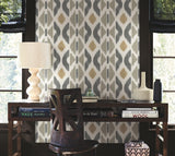 Patan Taupe by Antonina Vella Geometric Ikat Wallpaper – Antonina Vella AB3095
