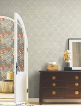 Tonga Putty by Antonina Vella Trellis & Lattice Grasscloth Wallpaper – AB3122
