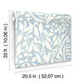 Olive Mill Sky Blue by York Wallcoverings Botanical Wallpaper – York Wallcoverings MT5612