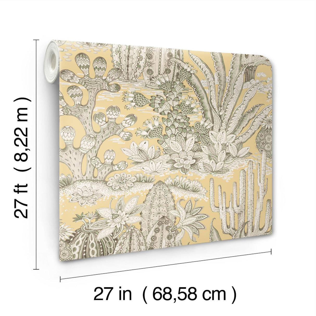 Lotus Land Cacti Sunshine by York Wallcoverings Novelty Wallpaper – York Wallcoverings MT5635