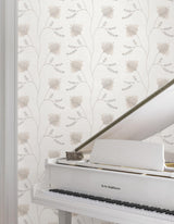 Laelynn Pearl by Ronald Redding Embroidered Sisal Grasscloth Wallpaper- York Designer Series MX9606