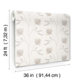 Laelynn Pearl by Ronald Redding Embroidered Sisal Grasscloth Wallpaper- York Designer Series MX9606