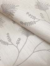 Laelynn Pearl by Ronald Redding Embroidered Sisal Grasscloth Wallpaper- York Designer Series MX9606