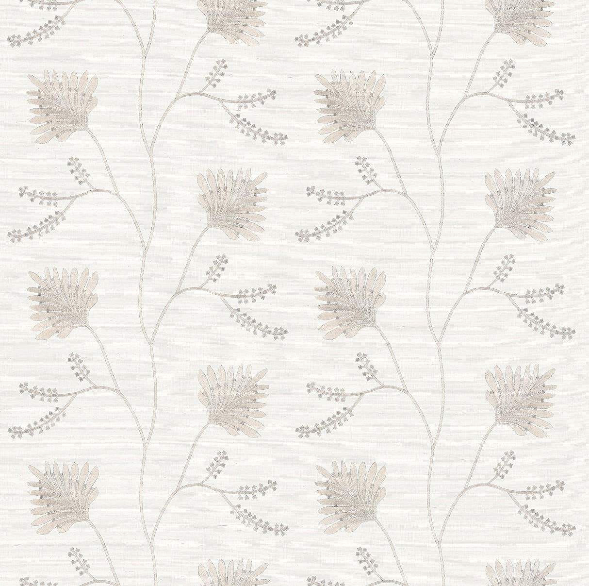 Laelynn Pearl embroidered sisal grasscloth wallpaper – Ronald Redding MX9606