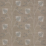 Laelynn Taupe embroidered sisal grasscloth wallpaper by Ronald Redding, 36 in x 24 ft roll.