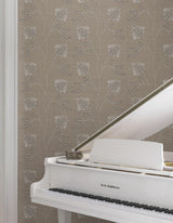 Laelynn Taupe by Ronald Redding Embroidered Sisal Grasscloth Wallpaper – York Designer Series MX9607