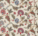 Ronald Redding Monroe Cherry wallpaper Jacobean floral pattern, 54 in x 27 ft bolt