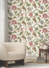 Monroe Rhubarb by Ronald Redding Jacobean Floral Wallpaper – York Designer Series MX9625W
