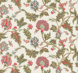 Ronald Redding Monroe Rhubarb Jacobean floral wallpaper, 54 in x 27 ft roll