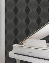 Diamond Legacy Black by Ronald Redding Geometric Wallpaper- York Designer Series MX9631