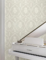 Royal Damask Soft Grey by Ronald Redding Damask Wallpaper – York Designer Series MX9642