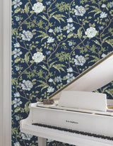 Courtyard Botanical Navy by Ronald Redding Wallpaper – York Designer Series MX9652