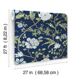 Courtyard Botanical Navy by Ronald Redding Wallpaper – York Designer Series MX9652