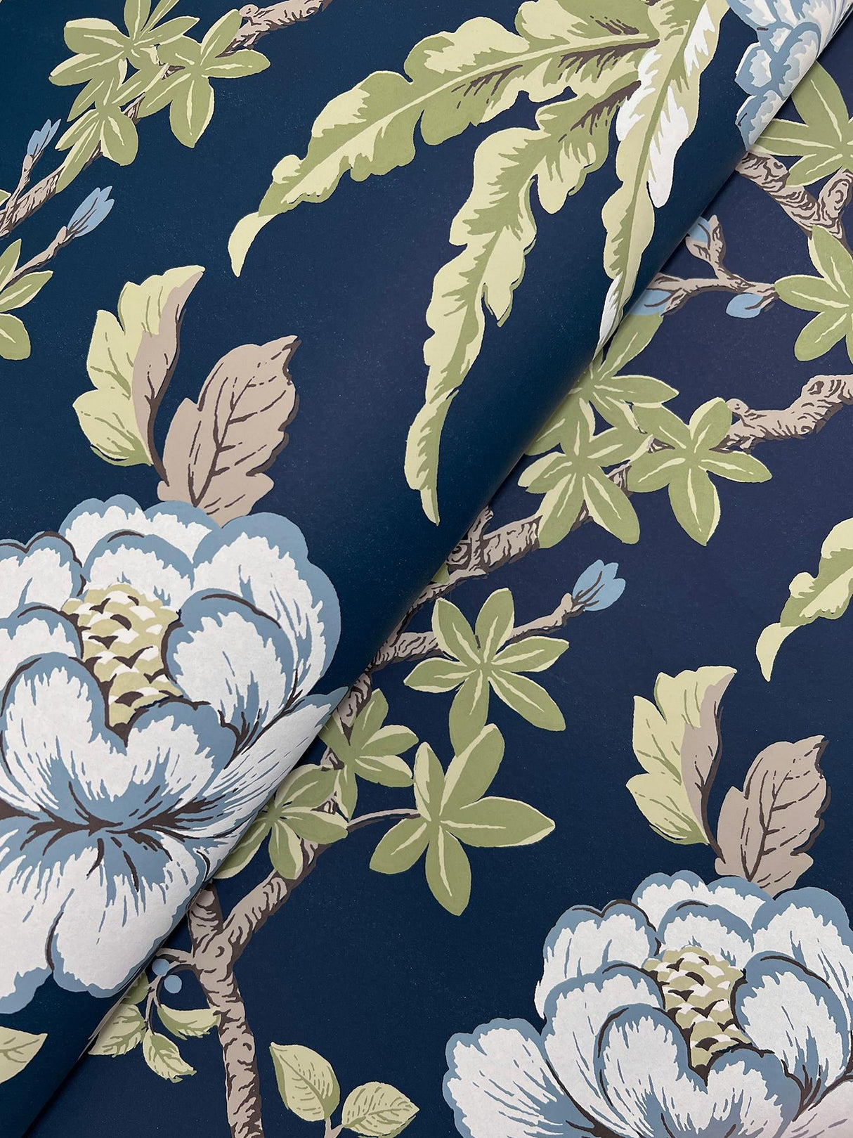 Courtyard Botanical Navy by Ronald Redding Wallpaper – York Designer Series MX9652