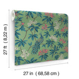 Peacock Estate Green by Ronald Redding Animals & Insects Wallpaper – York Designer Series MX9664