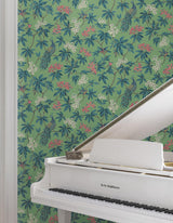 Peacock Estate Green by Ronald Redding Animals & Insects Wallpaper – York Designer Series MX9664