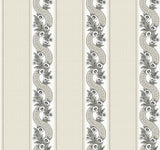Abbey's Garland Black & White by Ronald Redding non woven wallpaper roll, 27 in x 27 ft