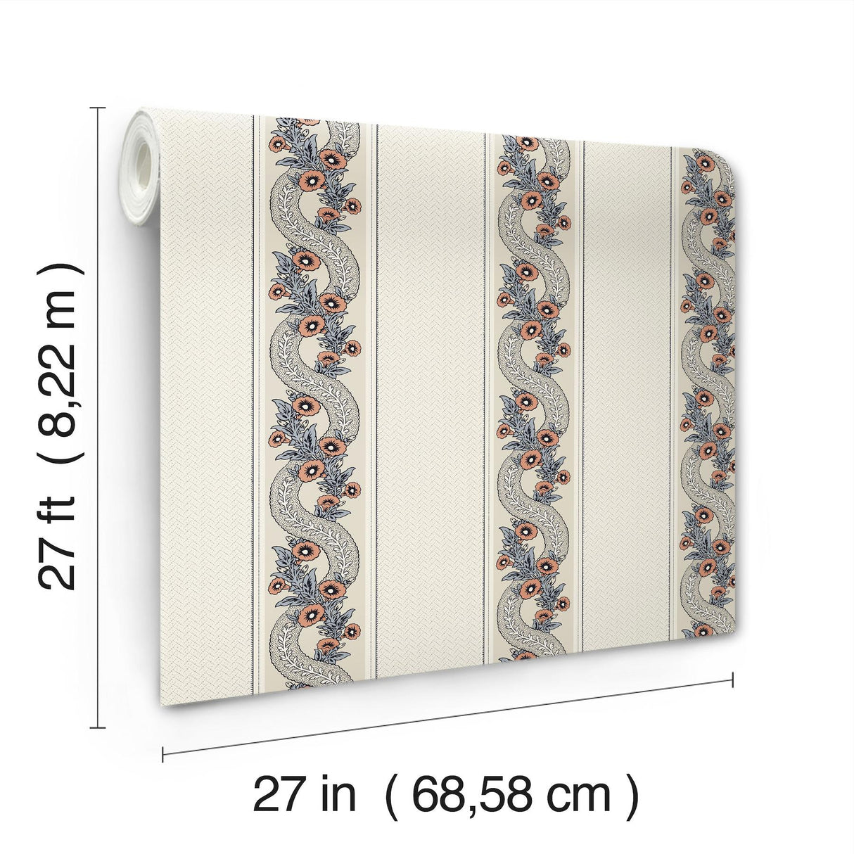 Abbey's Garland Coral by Ronald Redding Floral Wallpaper – York Designer Series MX9696