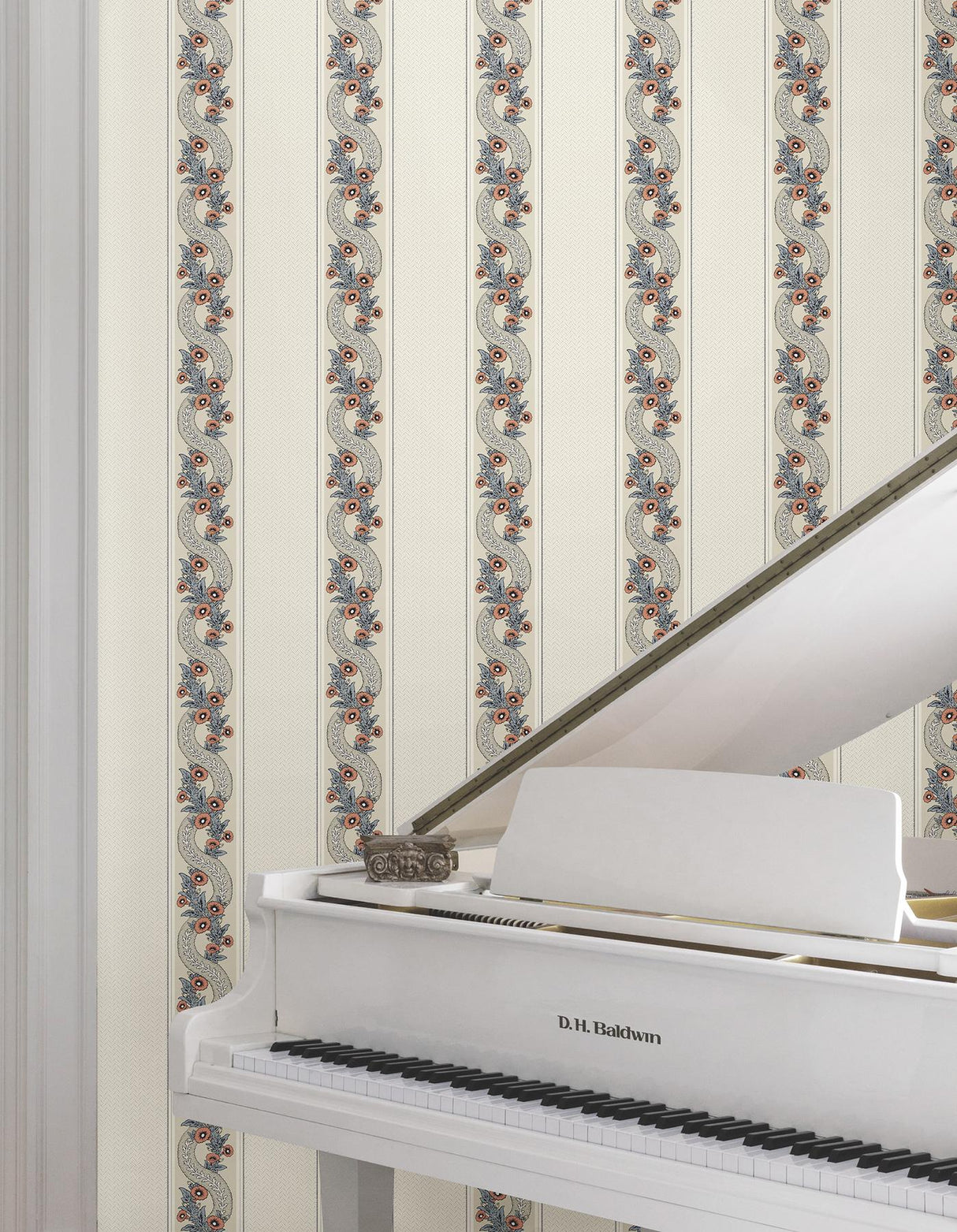 Abbey's Garland Coral by Ronald Redding Floral Wallpaper – York Designer Series MX9696