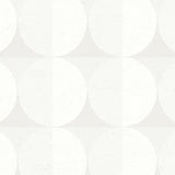 Sahara Moon Pearl geometric wallpaper by Boråstapeter for Schumacher, featuring a subtle moon-in-square mod pattern in soft white and pearl tones.