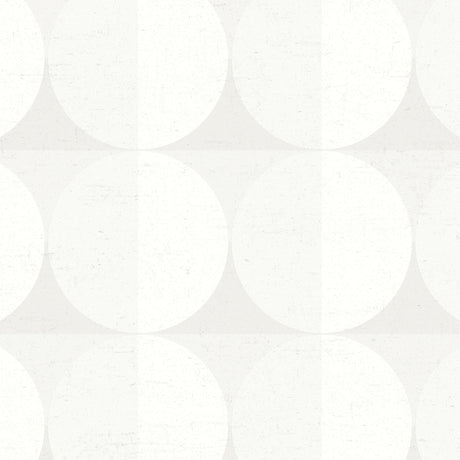 Sahara Moon Pearl geometric wallpaper by Boråstapeter for Schumacher, featuring a subtle moon-in-square mod pattern in soft white and pearl tones.