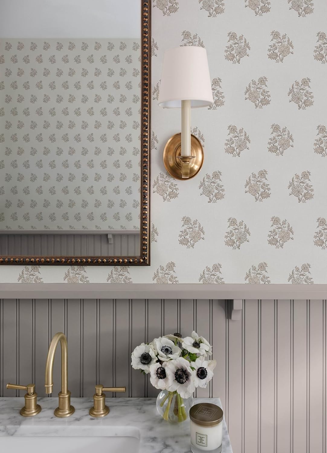Overbrook Taupe by Erin Gates Bouquet Toss Wallpaper – A-Street Prints AST6360