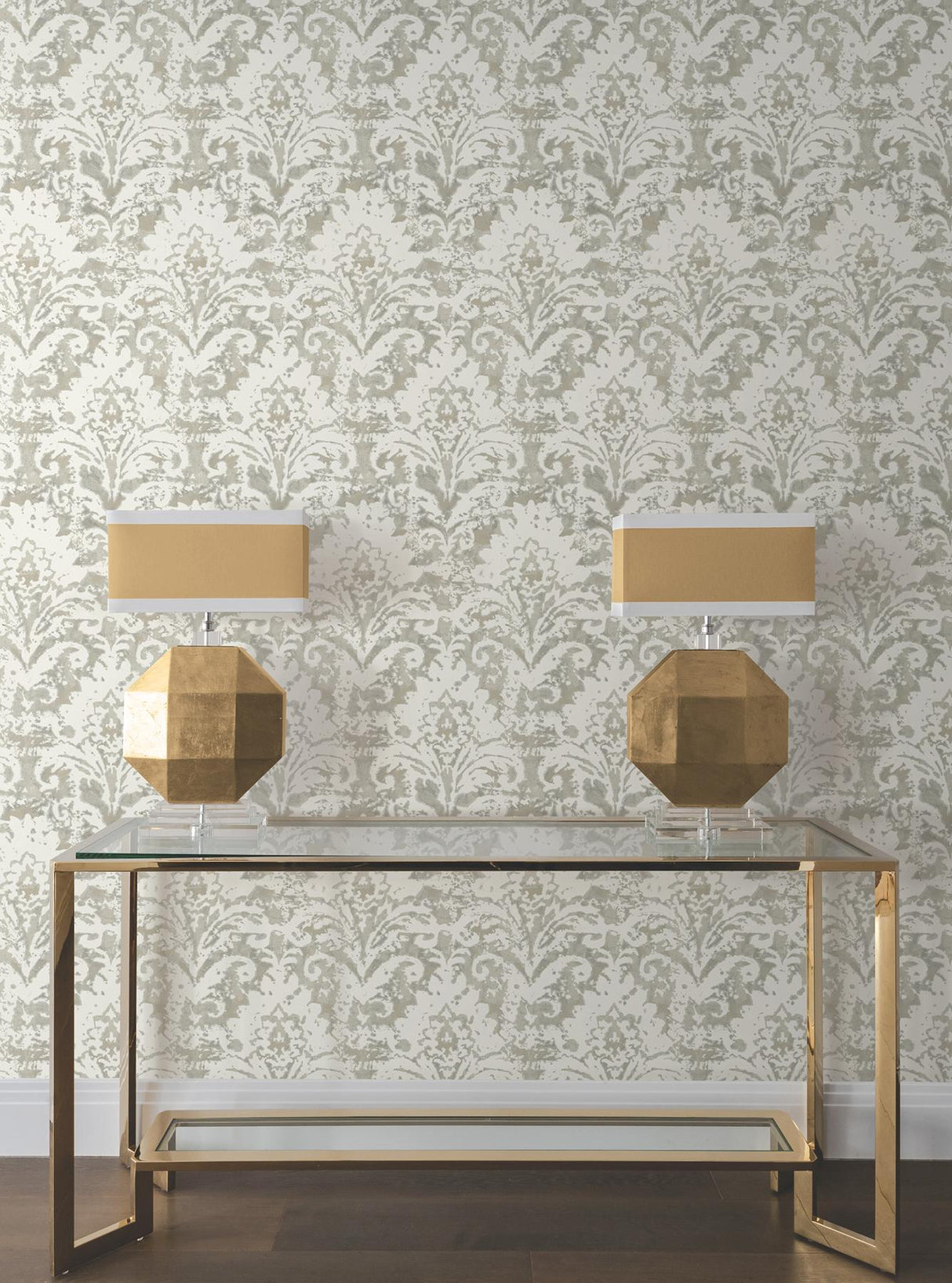 Velvet Crush Damask Soft Neutral & Pearl by Candice Olson Non Woven Wallpaper – York Designer Series DF3333