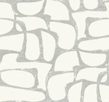 Candice Olson Craftsman Geometric White & Silver Wallpaper DF3356