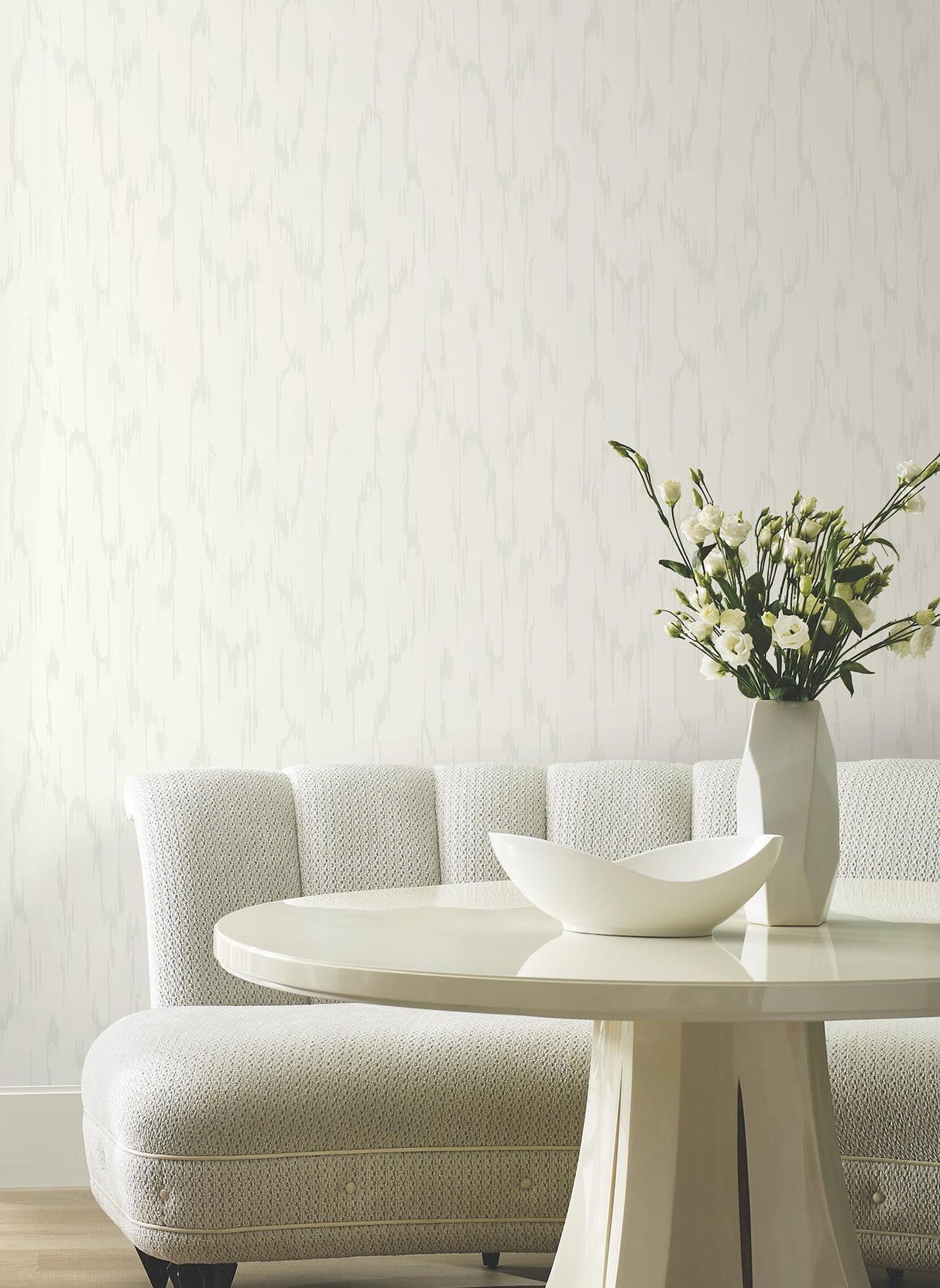 Flowing White by Candice Olson Textured Abstract Wallpaper – York Designer Series DF3365