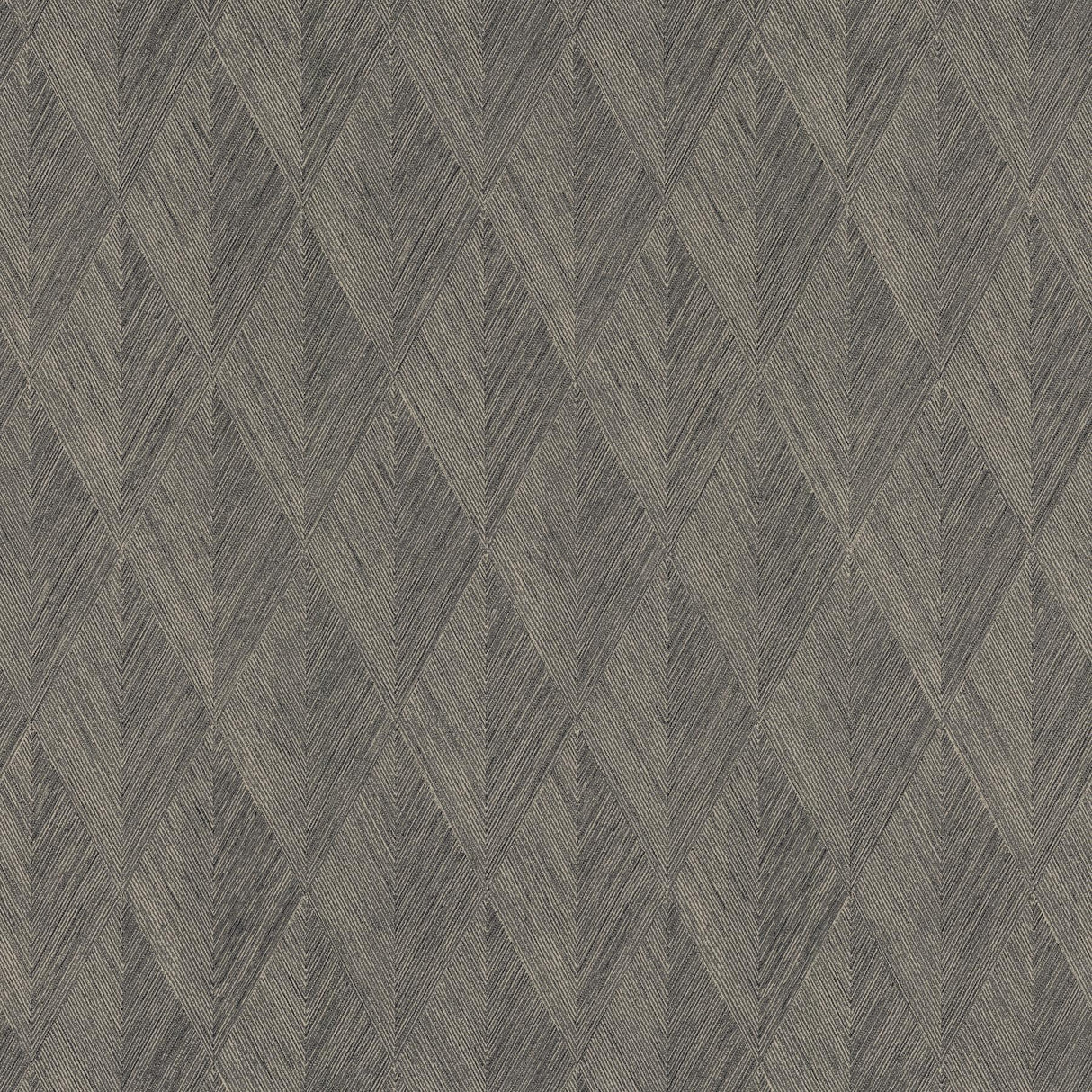 Magnolia Home Challenger Nook geometric diamond wallpaper in pewter and charcoal