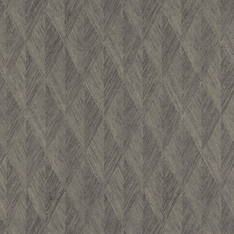Magnolia Home Challenger Nook geometric diamond wallpaper in pewter and charcoal