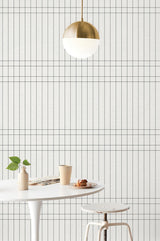 Boulevard Charcoal by Magnolia Home Geometric Non Woven Backed Vinyl Wallpaper – York Wallcoverings MJ4846