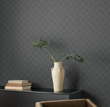Center Square Charcoal by Magnolia Home Geometric Vinyl Wallpaper – York Wallcoverings MJ4861