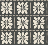 Mimosa Fleur Carbon Black wallpaper by York Wallcoverings, SKU ZM2810, floral block pattern