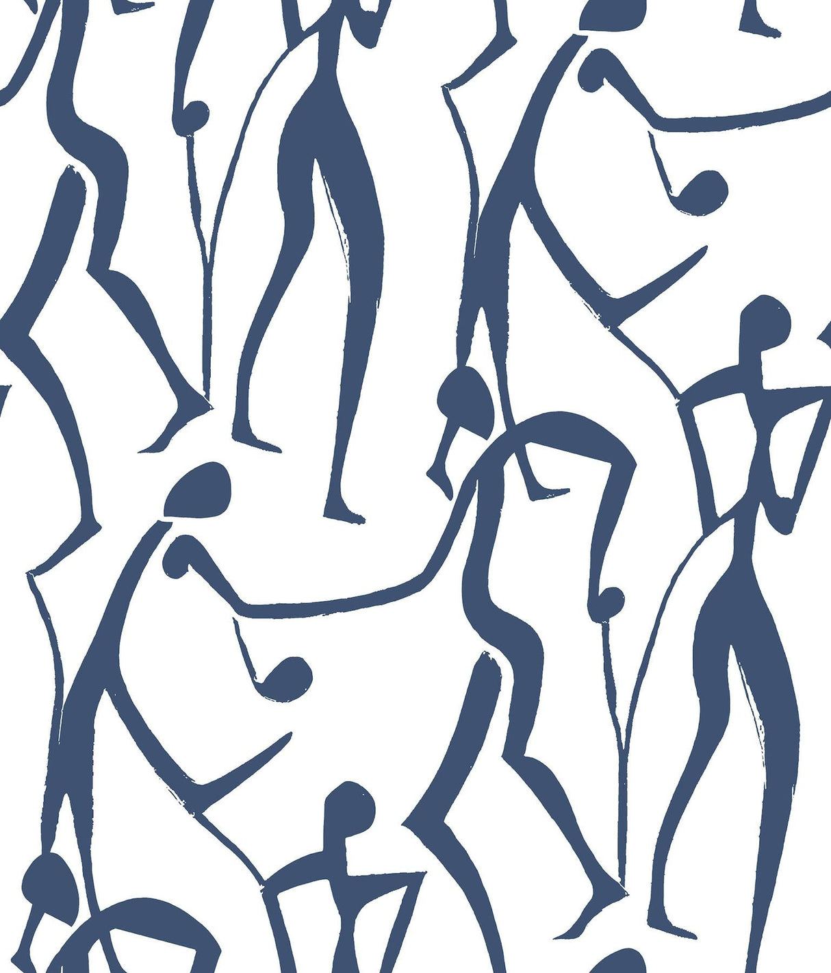 Joyful Dancers Ultramarine abstract figure wallpaper by York Wallcoverings
