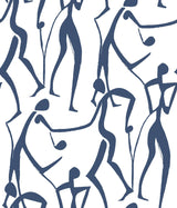Joyful Dancers Ultramarine abstract figure wallpaper by York Wallcoverings