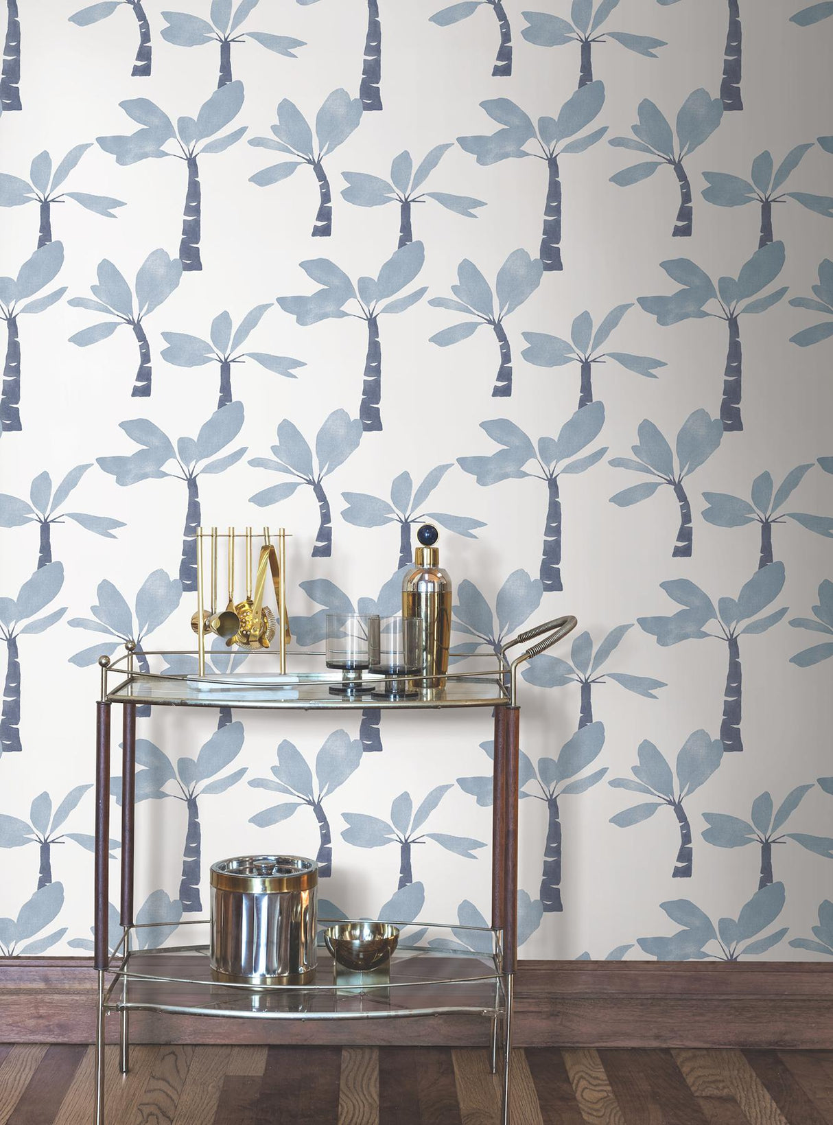 Painted Oasis Ultramarine by York Wallcoverings Tropical Wallpaper – York Wallcoverings ZM2837