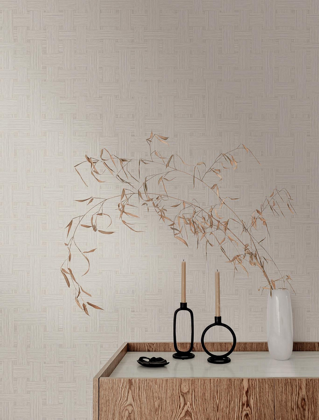 Basketry Warm Grey by York Wallcoverings Vinyl on Non Woven Wallpaper – York Wallcoverings SI25724