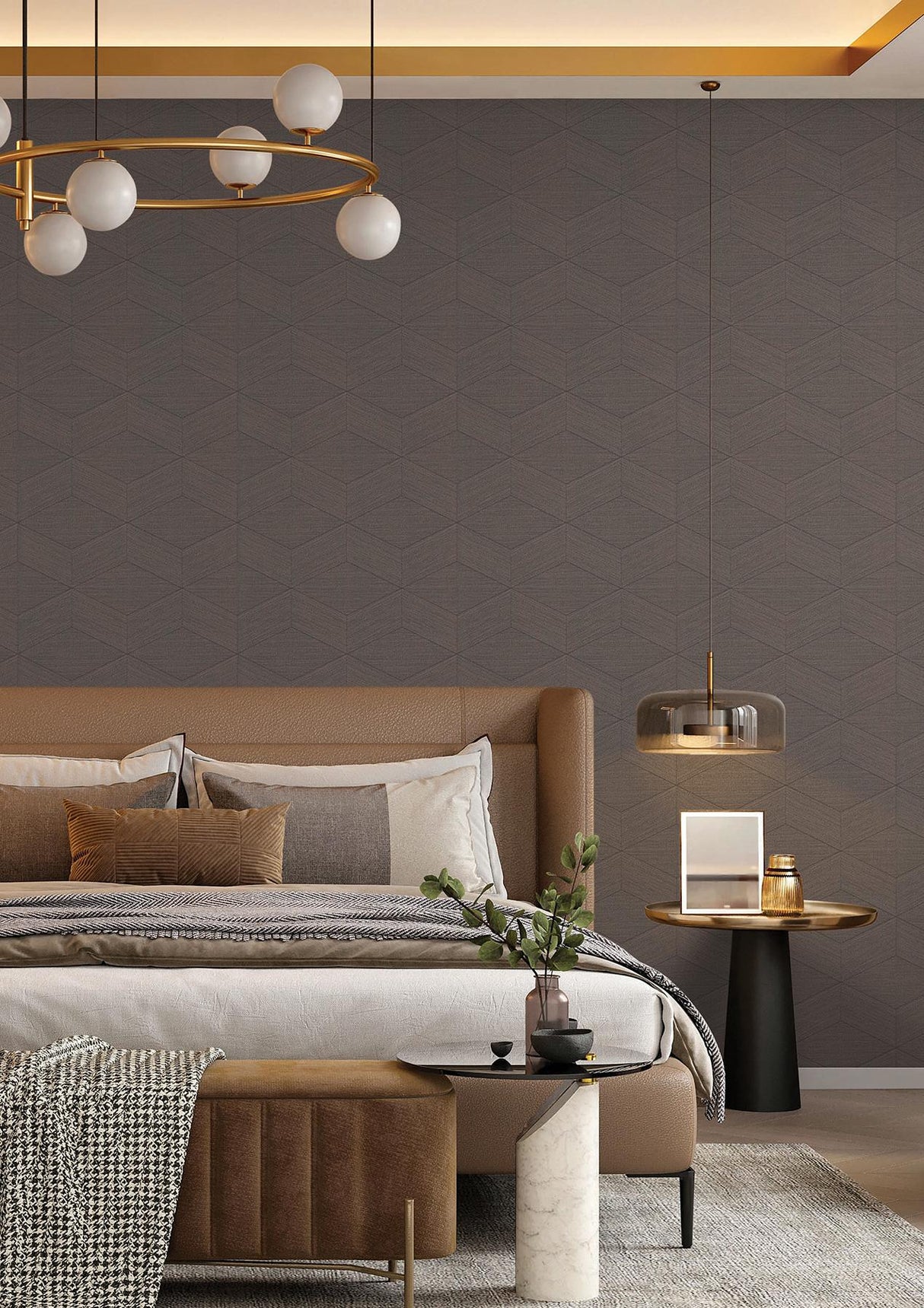 Huntsman Mushroom by York Wallcoverings Geometric Faux Grasscloth Wallpaper – York Wallcoverings SI25834