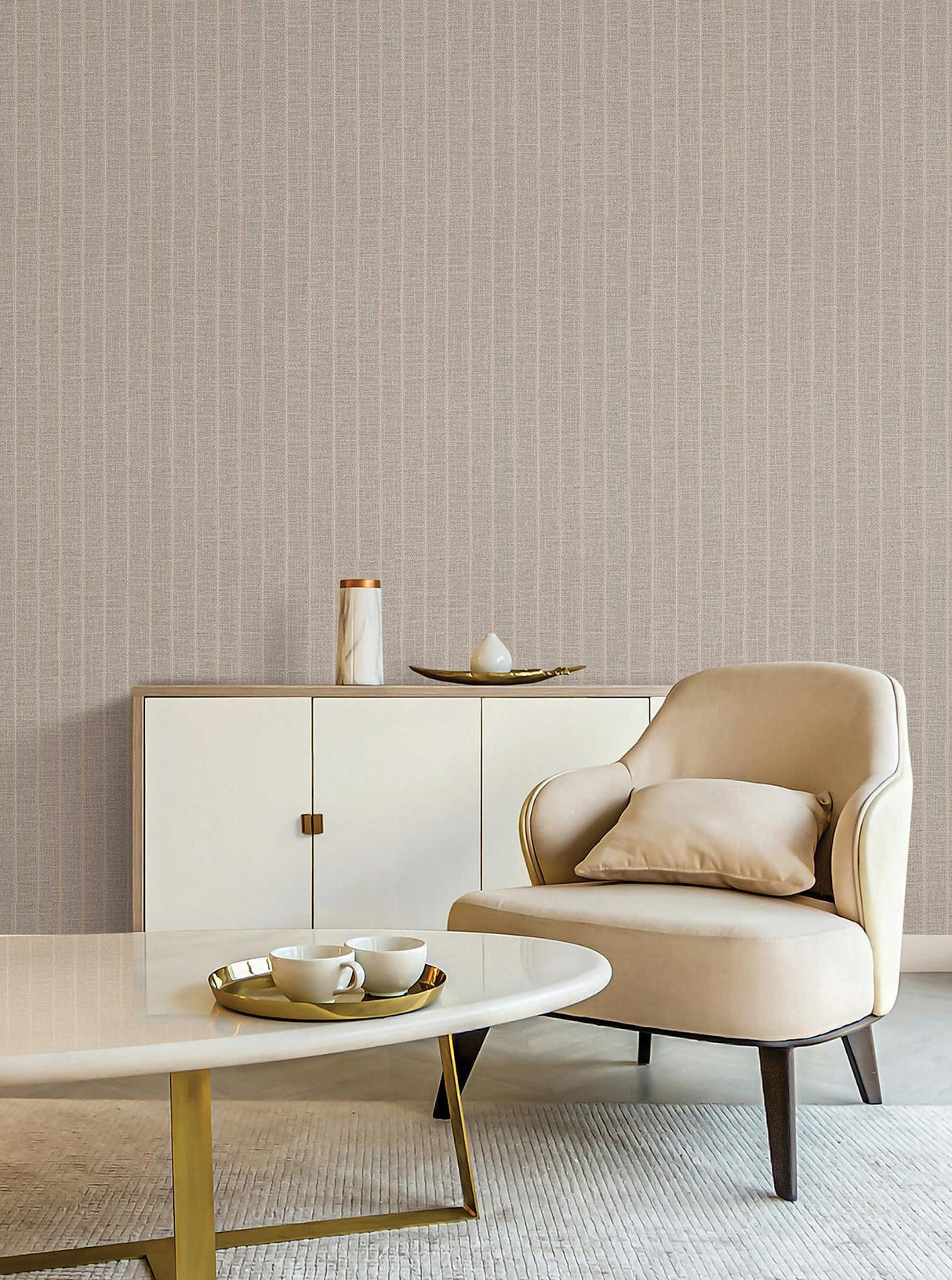 Cording Stripe Smoke by York Wallcoverings Striped Vinyl on Non Woven Wallpaper – York Wallcoverings SI26124