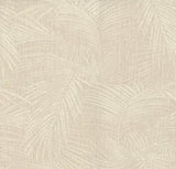 Della Palm Shell Wallpaper with soft beige etched palm fronds