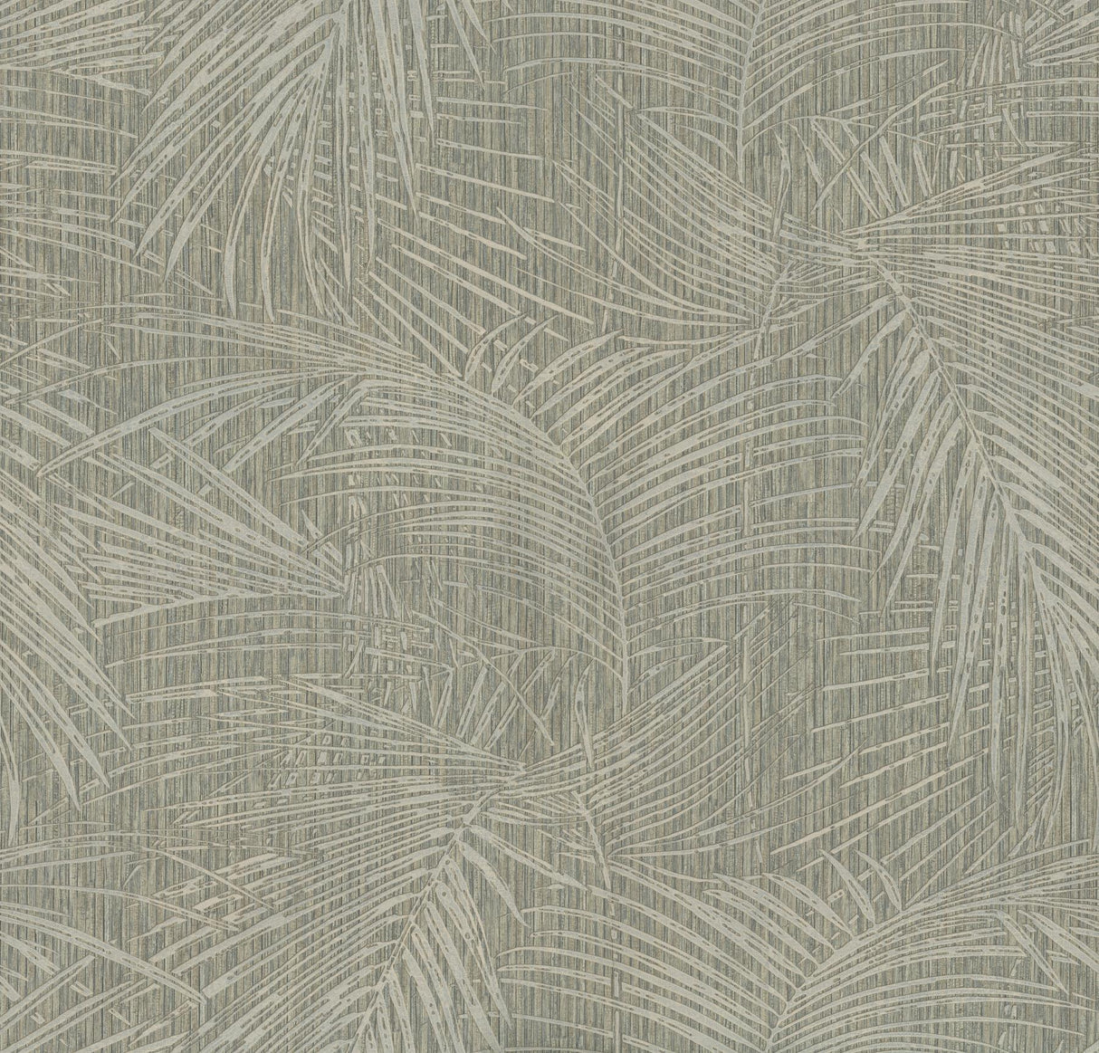Della Palm Dark Taupe palm leaf wallpaper pattern by York Wallcoverings