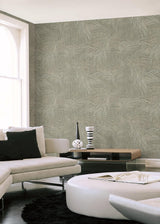 Della Palm Dark Taupe by York Wallcoverings Vinyl on Non Woven Wallpaper – York Wallcoverings SI50612