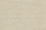 Lisle Toasted Almond geometric vinyl wallpaper by York Wallcoverings, abstract stitched triangles in beige.