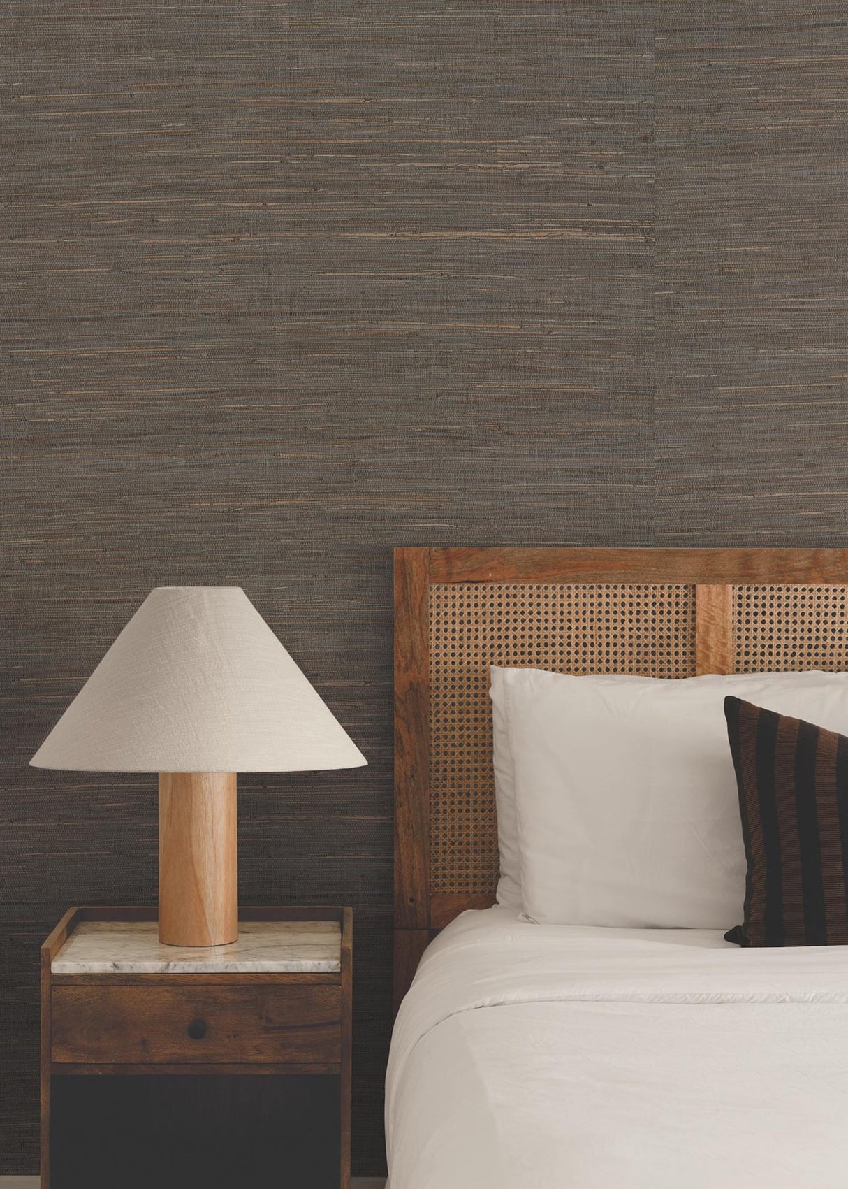 Multicolored Hemp Eggplant by Ronald Redding Grasscloth Wallpaper – York Designer Series GRL88377