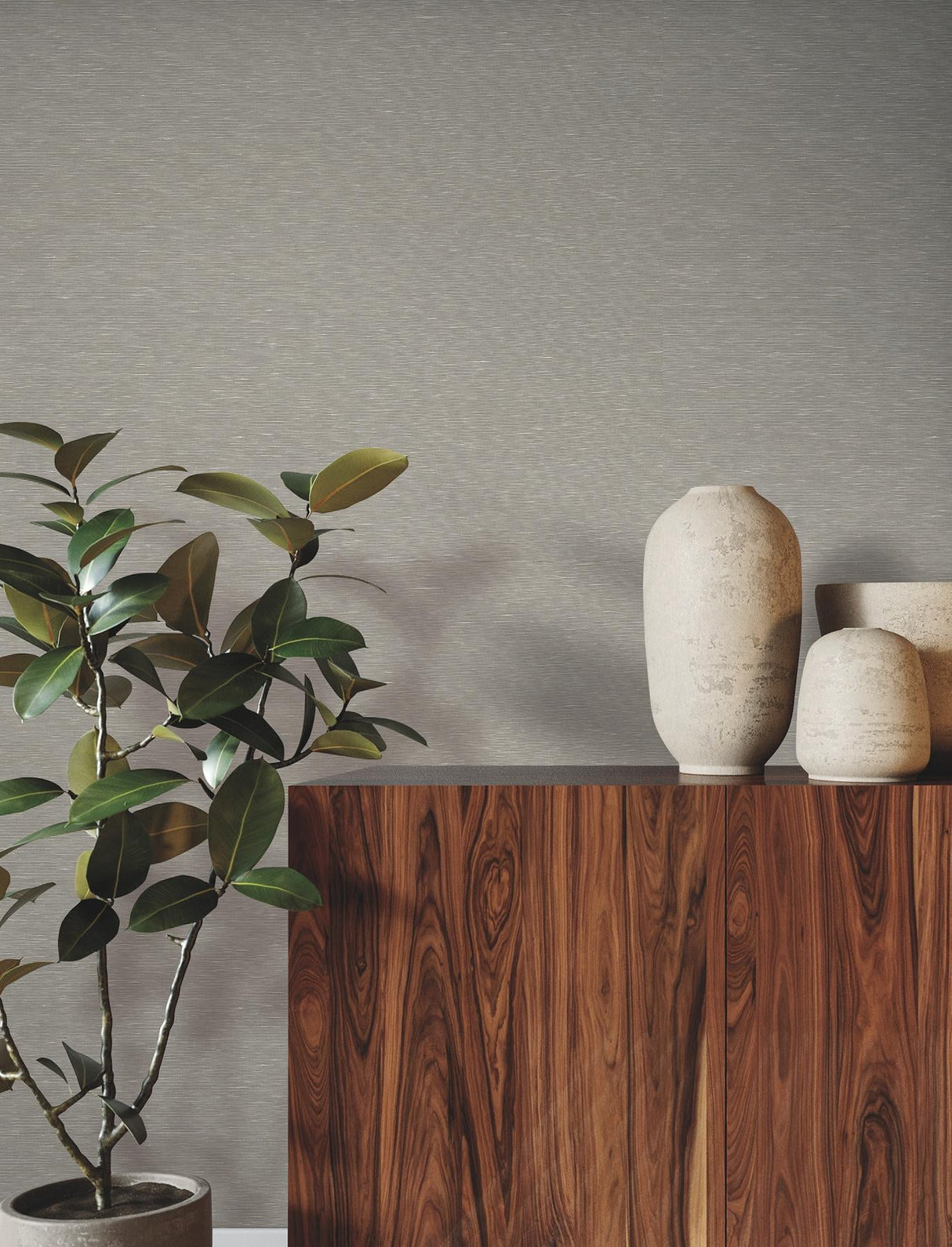 Linen Sunrise Grey by Ronald Redding Wallpaper – York Designer Series GRL88393