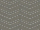 Chevron Abaca Portabella grasscloth wallpaper detail and room scene
