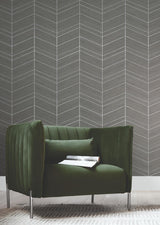 Chevron Abaca Portabella by Ronald Redding Grasscloth Wallpaper – York Designer Series YGL7035