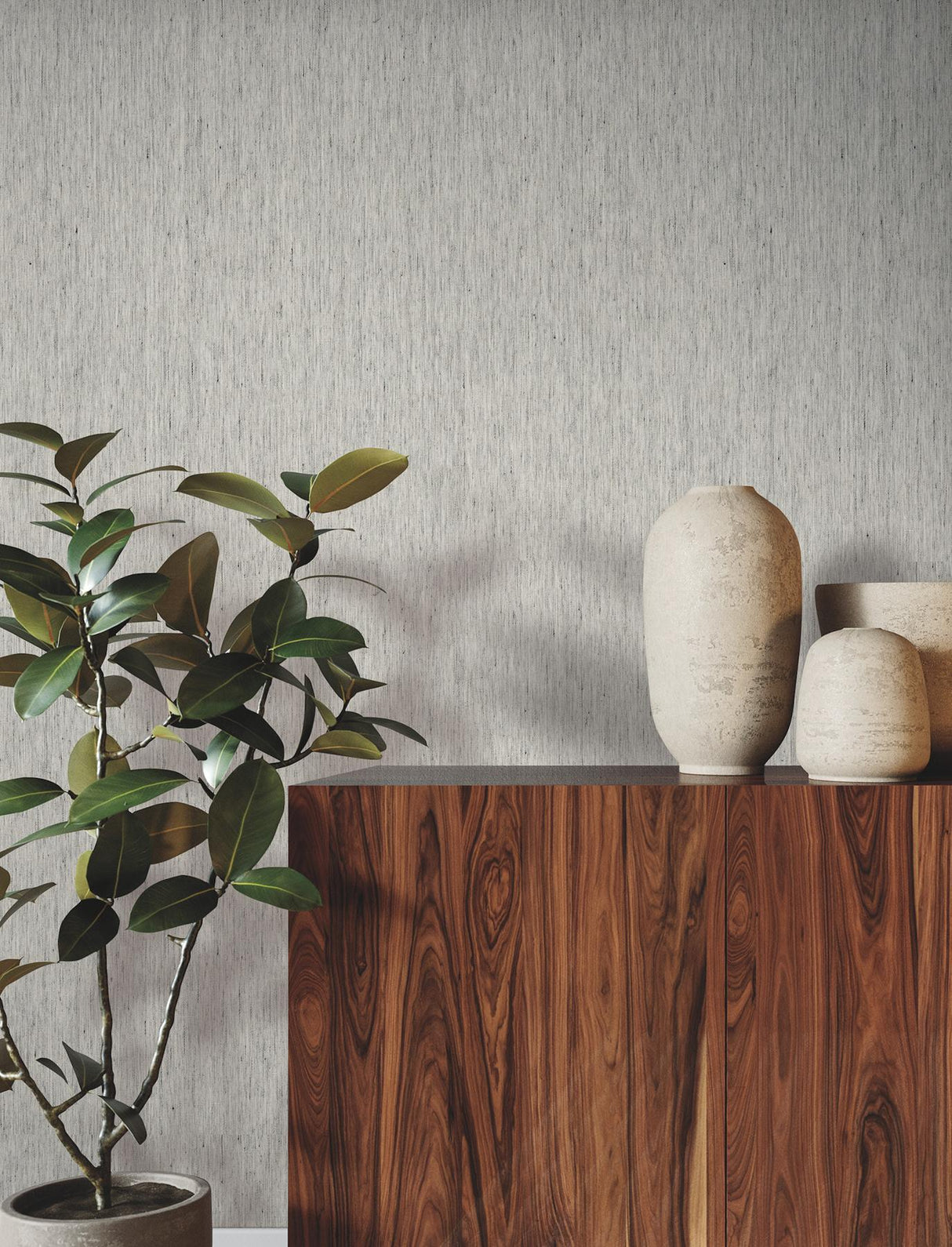 Variegated Linen Fog by Ronald Redding Woven Linen Wallpaper – York Designer Series YGL7037