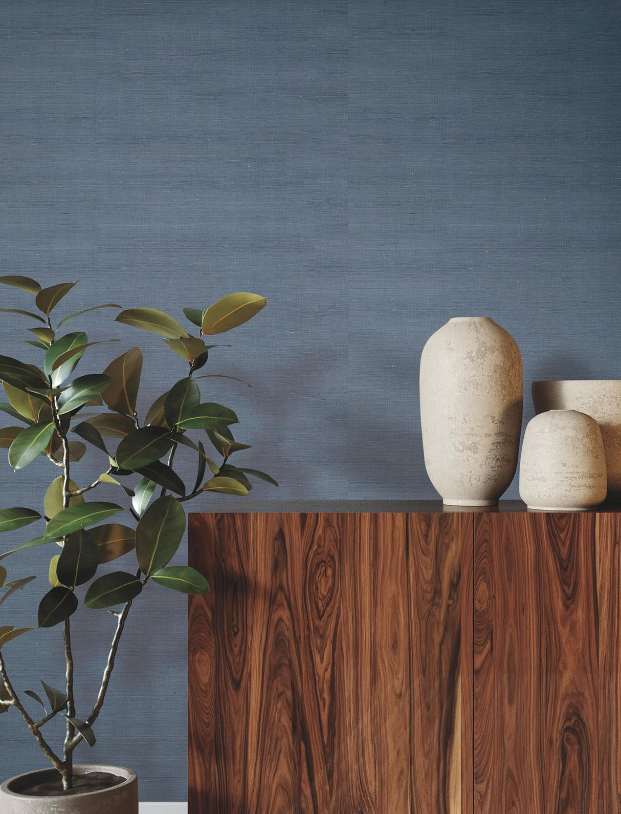 Linen Levels Indigo by Ronald Redding Wallpaper – York Designer Series YGL7065